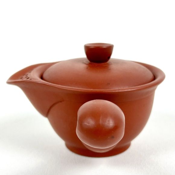 Japanese Tokoname Kyusu Handled Teapot Red Clay (Shuedi) Green Tea 4 oz 118 ml - Picture 3 of 11